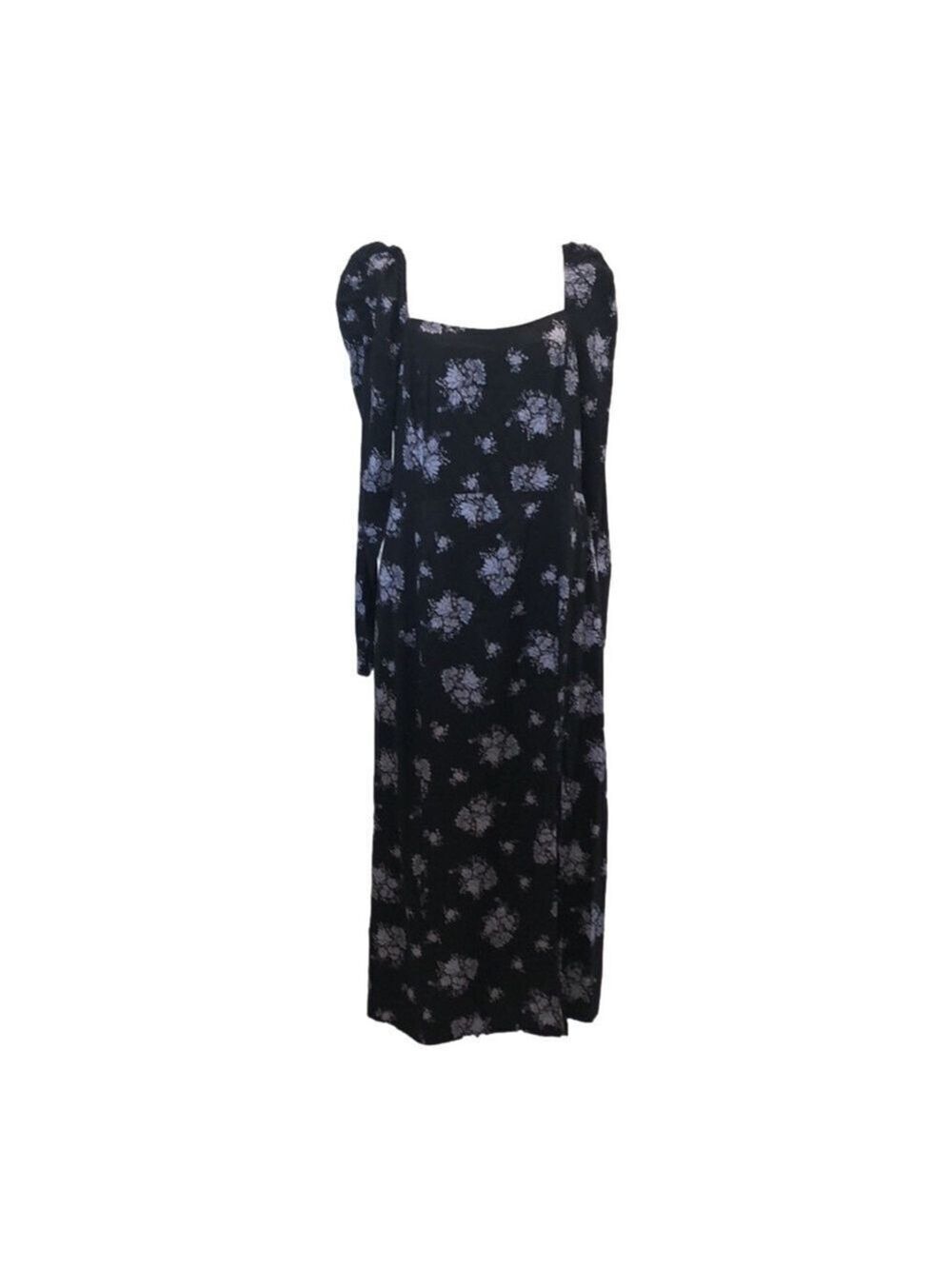 Maeve by Anthropologie Hedy midi dress floral slit skirt feminine square neck 14